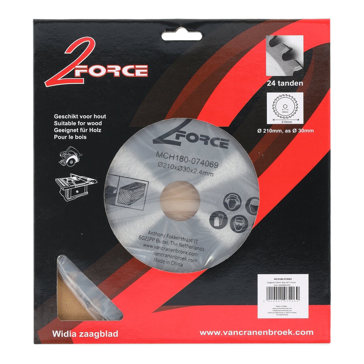 Zaagblad 210 mm 30as 24T 2-force Zaagblad 210 mm 30as 24T 2-force