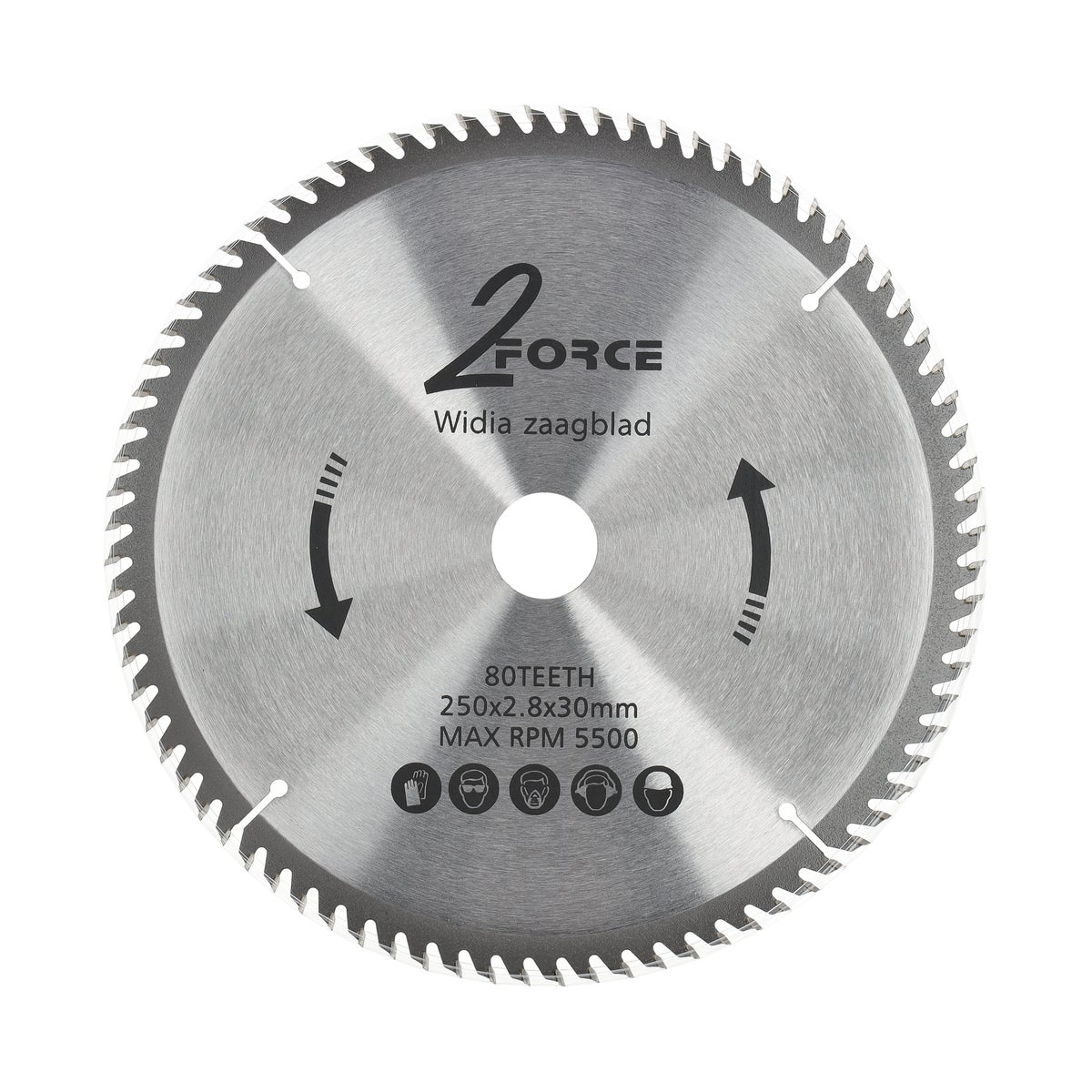 Zaagblad Ø250 mm 30as 80T 2-force Zaagblad Ø250 mm 30as 80T 2-force