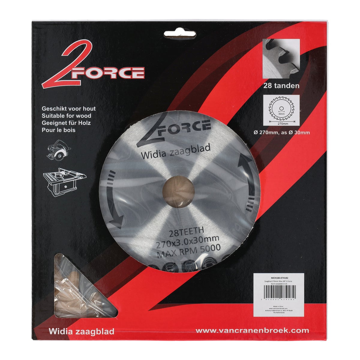 Zaagblad Ø270 mm 30as 28T 2-force Zaagblad Ø270 mm 30as 28T 2-force