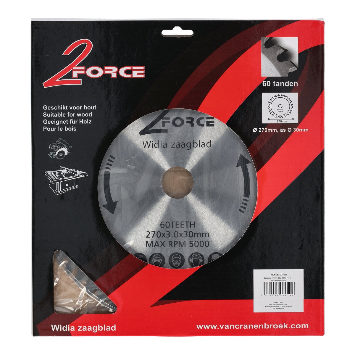 Zaagblad Ø270 mm 30as 60T 2-force Zaagblad Ø270 mm 30as 60T 2-force