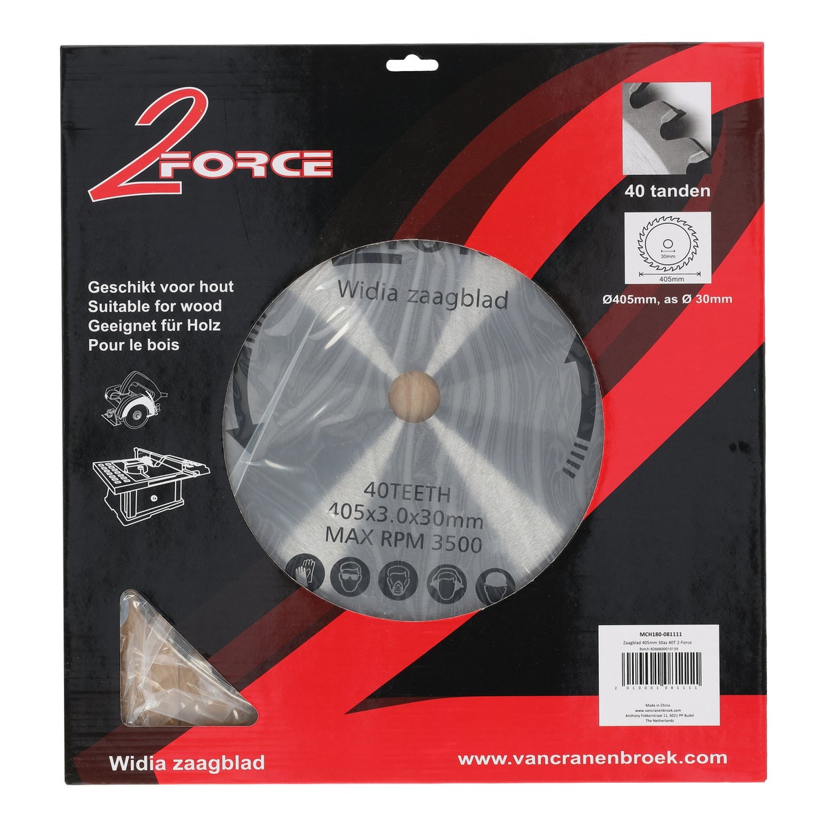 Zaagblad 405 mm 30as 40T 2-force Zaagblad 405 mm 30as 40T 2-force