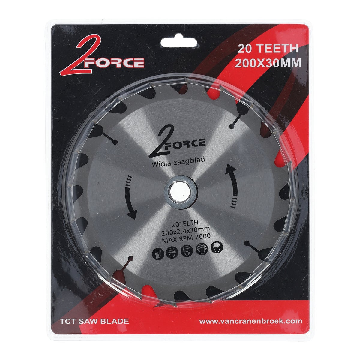 Zaagblad Ø200 mm 30as 20T 2-force Zaagblad Ø200 mm 30as 20T 2-force
