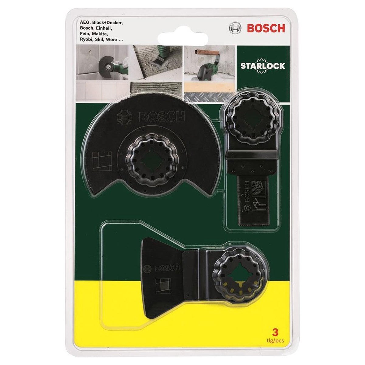 Multitool set voor tegels 3 delig Bosch Multitool set voor tegels 3 delig Bosch