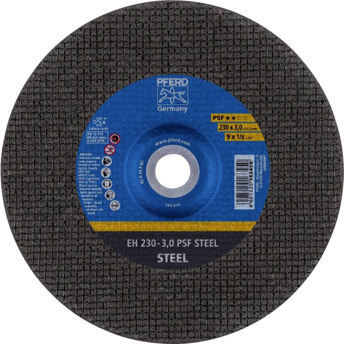 Slijpschijf EH230-3,0 PSF staal Pferd Slijpschijf EH230-3,0 PSF staal Pferd