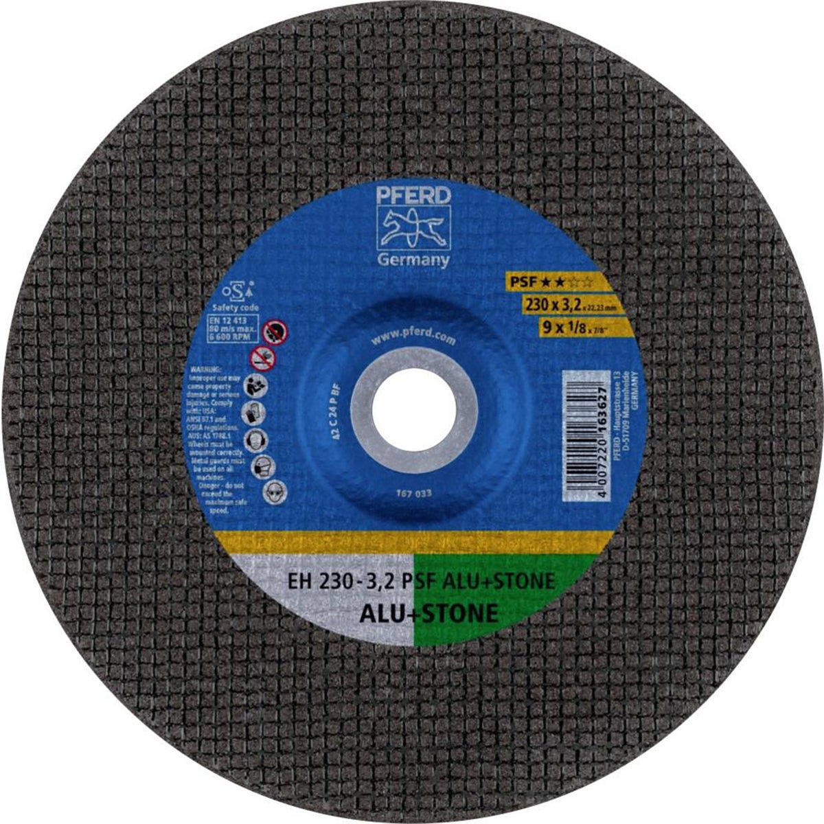 Slijpschijf EH230-3,2 aluminium en steen Pferd Slijpschijf EH230-3,2 aluminium en steen Pferd