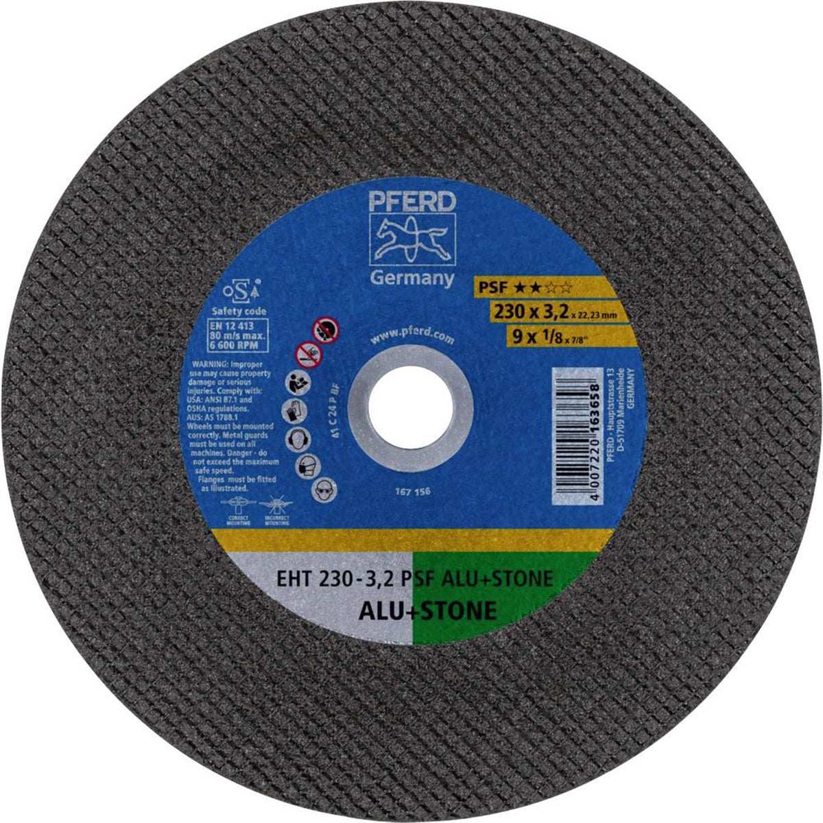 Pferd Slijpschijf EHT230-3,2 Aluminium & Steen Pferd Slijpschijf EHT230-3,2 Aluminium & Steen
