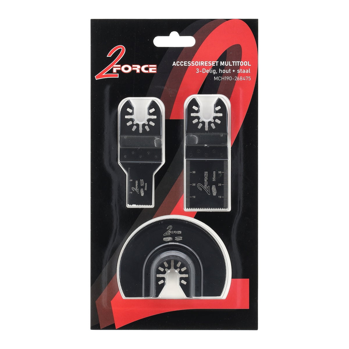 Accessoireset multitool 3-delig hout en staal 2-force Accessoireset multitool 3-delig hout en staal 2-force