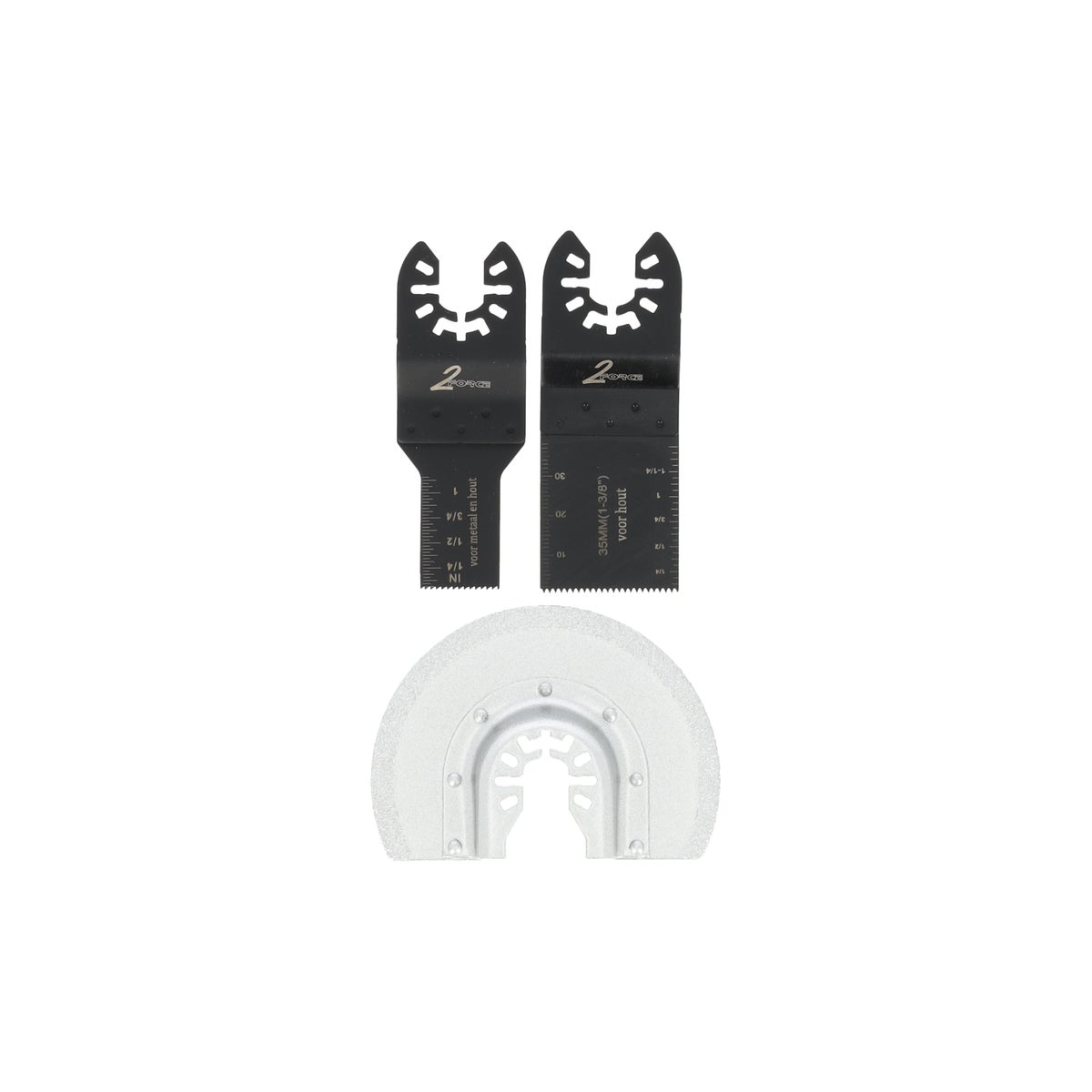 Accessoireset multitool 3-delig hout en diamant 2-force Accessoireset multitool 3-delig hout en diamant 2-force