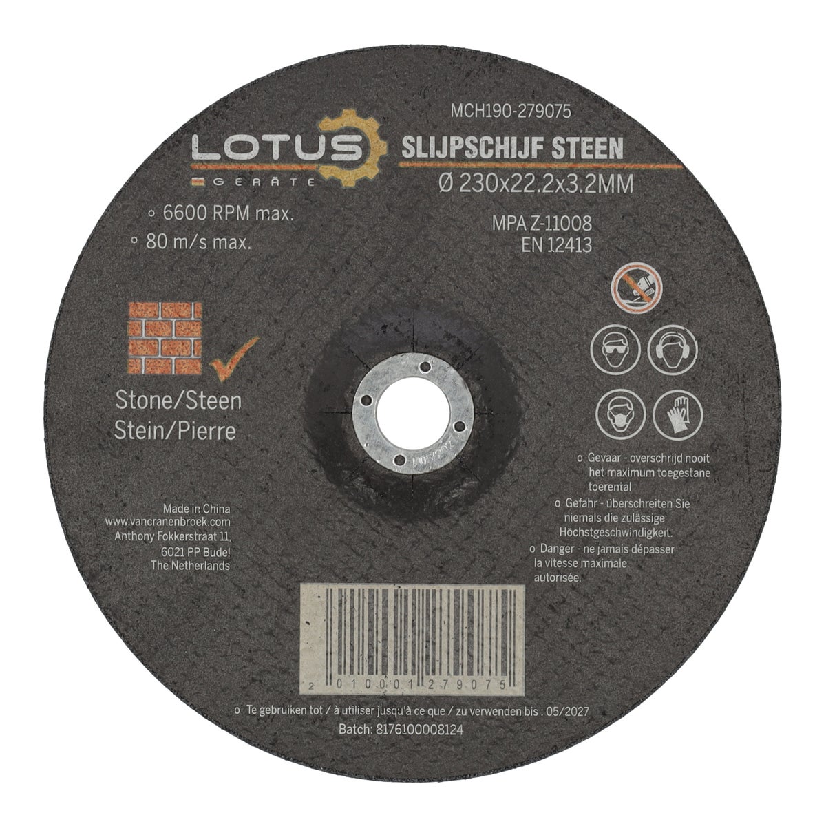 Slijpschijf steen 230 x 3,2 x 22,2 Lotus Slijpschijf steen 230 x 3,2 x 22,2 Lotus