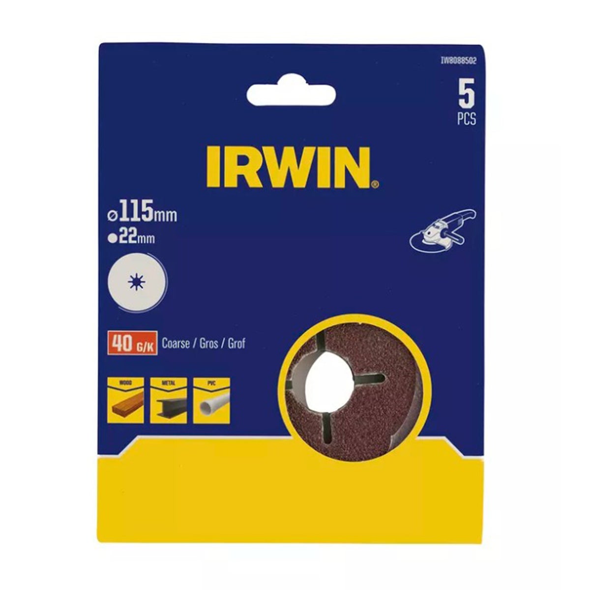 Schuurschijf haakse slijper Ø115 mm K40 5 stuks Schuurschijf haakse slijper Ø115 mm K40 5 stuks
