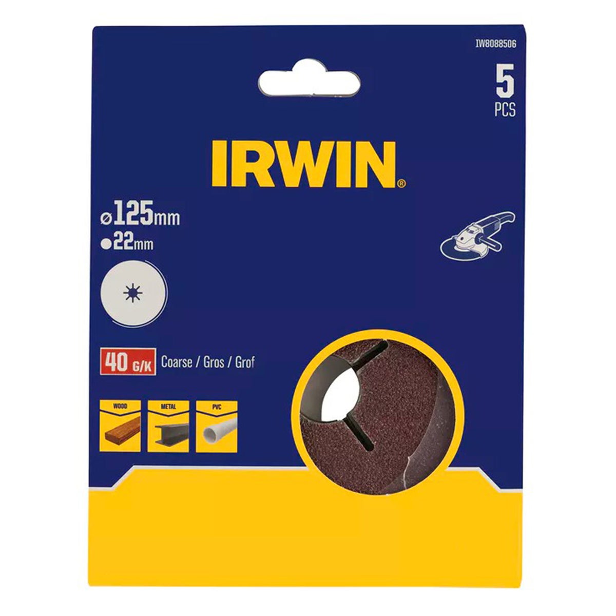 Schuurschijf haakse slijper Ø125 mm K40 5 stuks Schuurschijf haakse slijper Ø125 mm K40 5 stuks