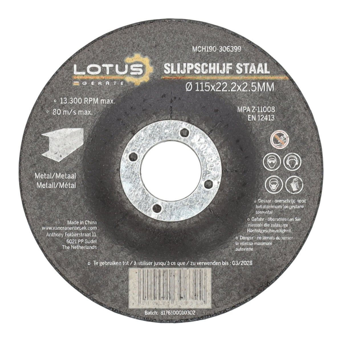 Slijpschijf staal 115 x 2,5 x 22,2 Lotus Slijpschijf staal 115 x 2,5 x 22,2 Lotus