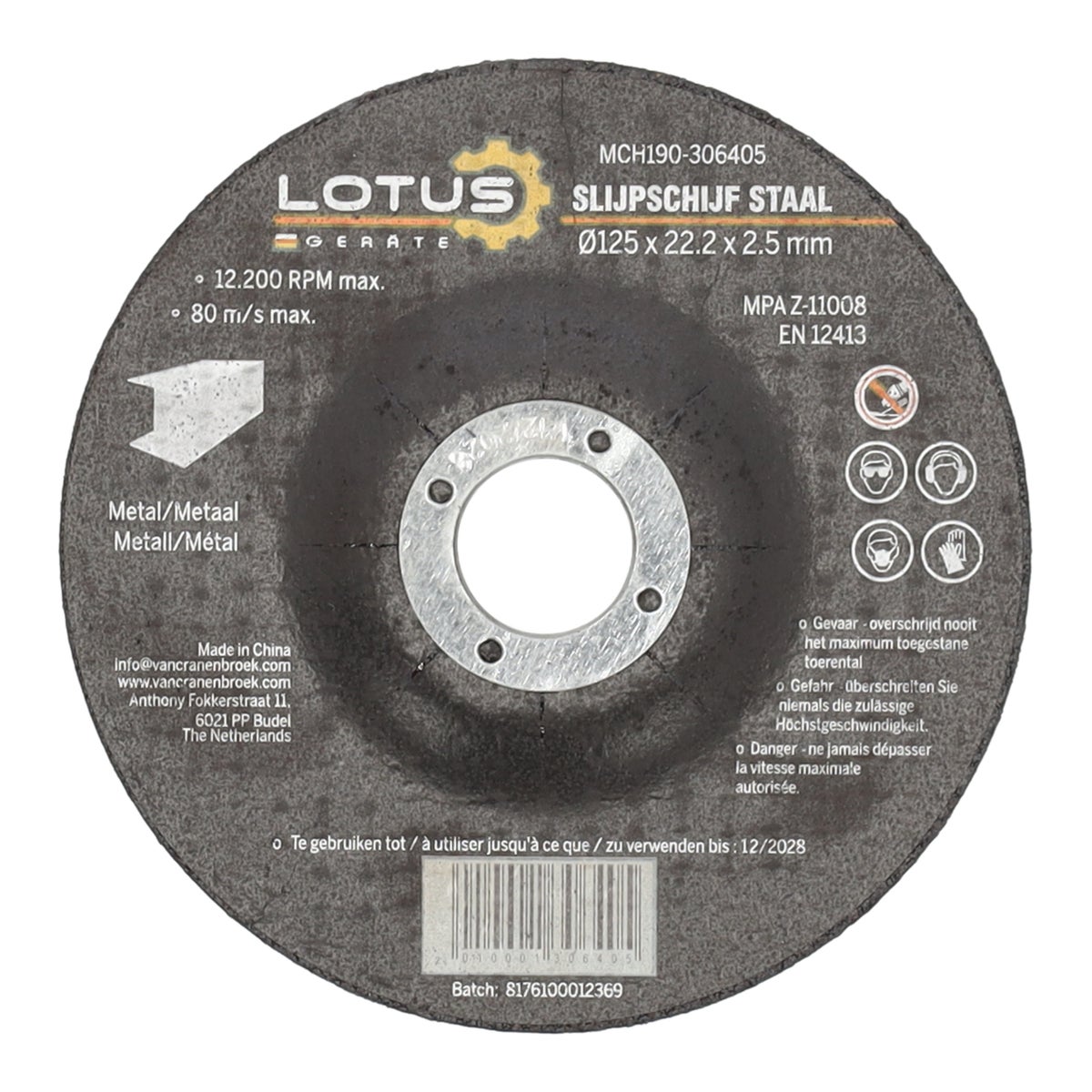 Slijpschijf staal 125 x 2,5 x 22,2 Lotus Slijpschijf staal 125 x 2,5 x 22,2 Lotus