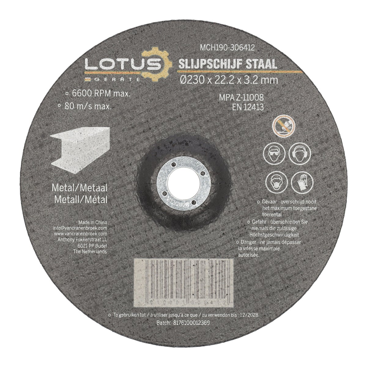 Slijpschijf staal 230 x 3,0 x 22,2 Lotus Slijpschijf staal 230 x 3,0 x 22,2 Lotus