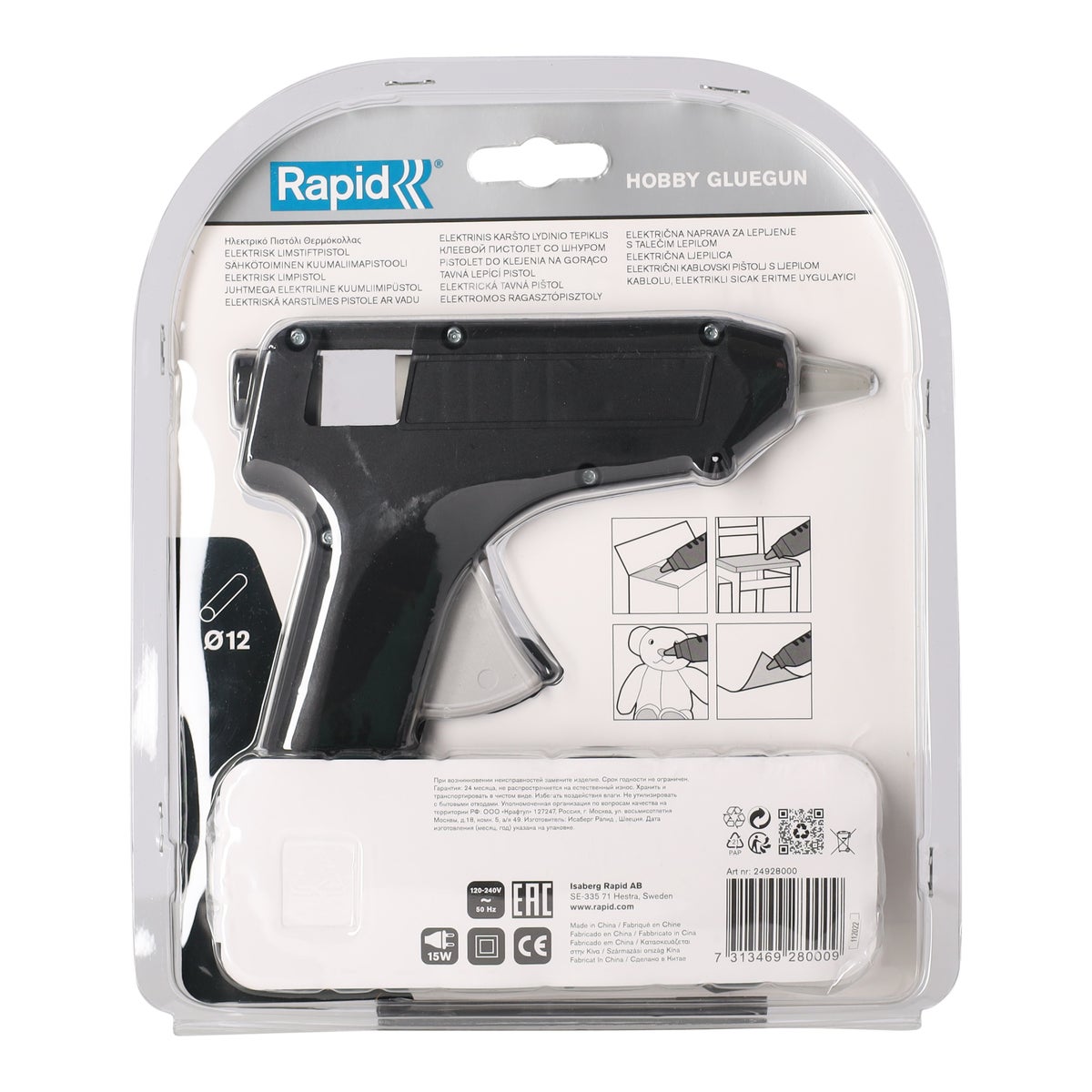 Lijmpistool hobby (12 mm) Rapid Lijmpistool hobby (12 mm) Rapid