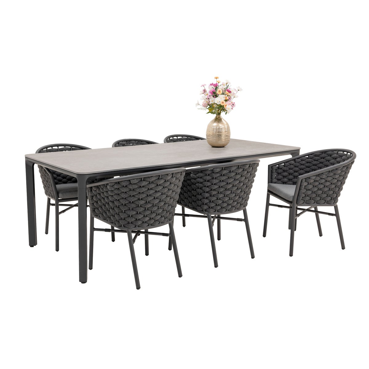 Stoel Stapel Serina antraciet met kussen Stoel Stapel Serina antraciet met kussen