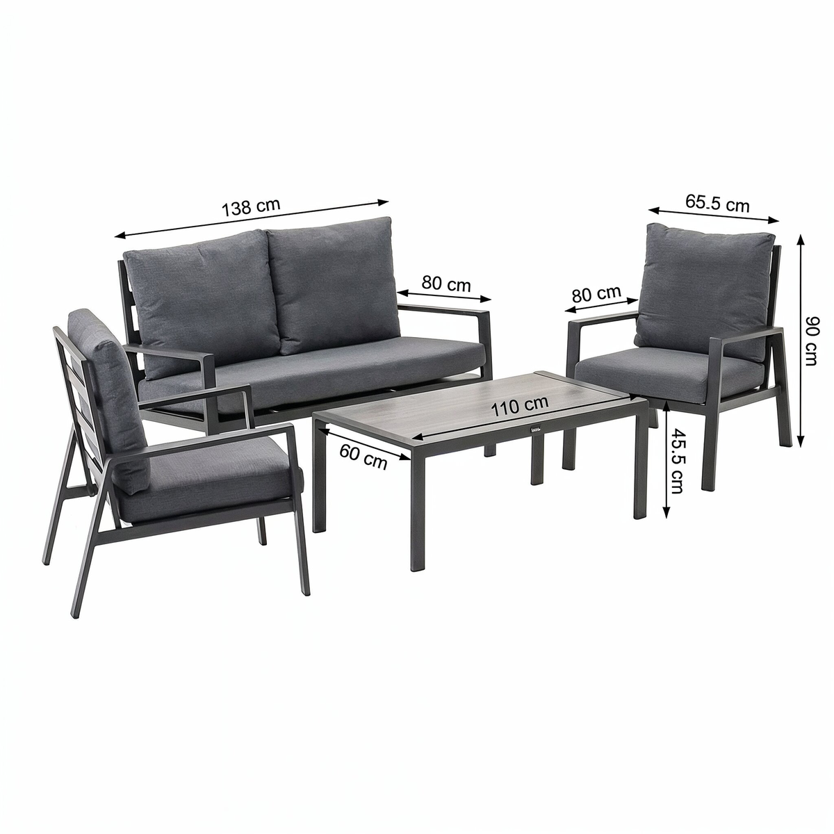 Loungeset Olda antra met kussens Loungeset Olda antra met kussens