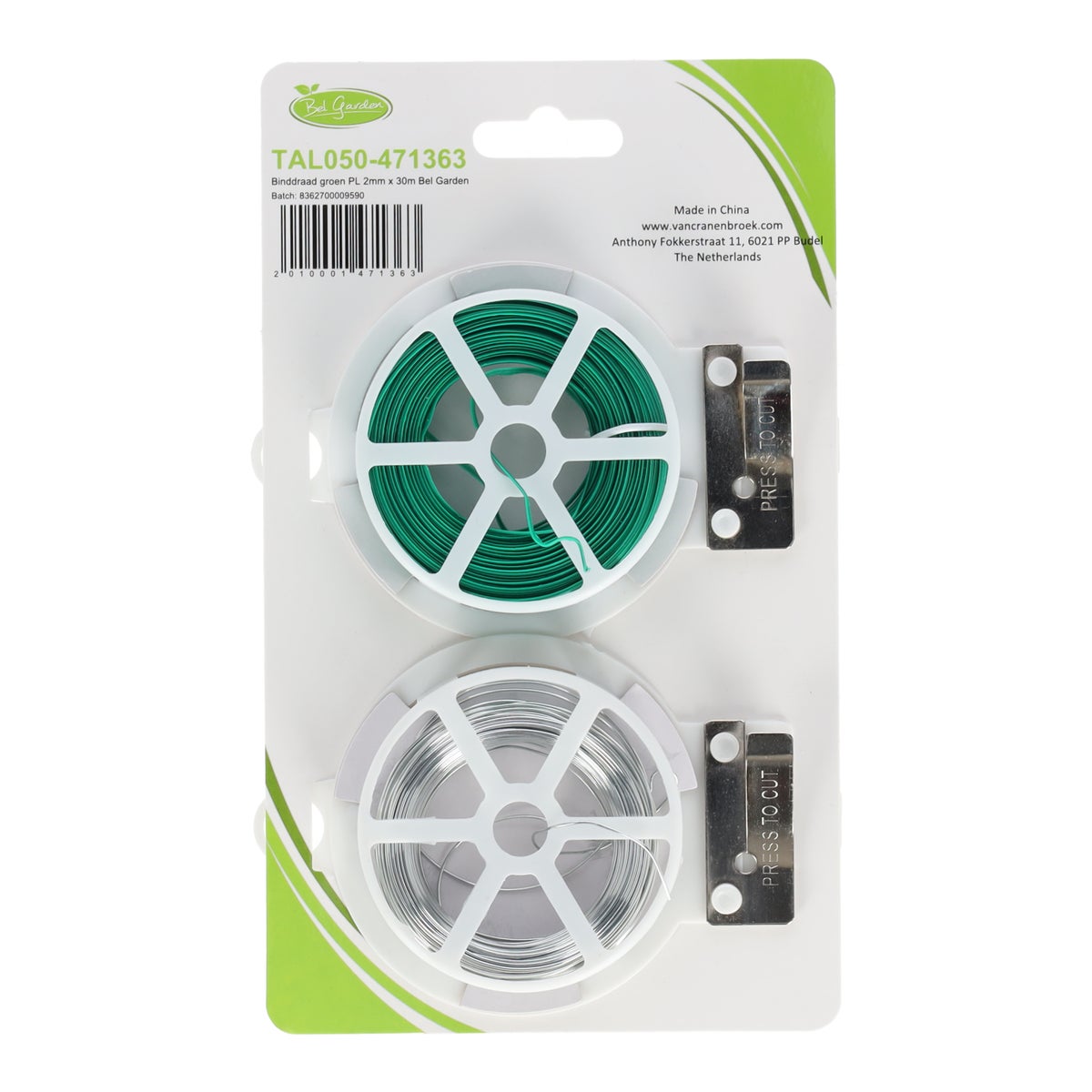 Binddraad groen PL 2 mm x 30m Bel Garden Binddraad groen PL 2 mm x 30m Bel Garden