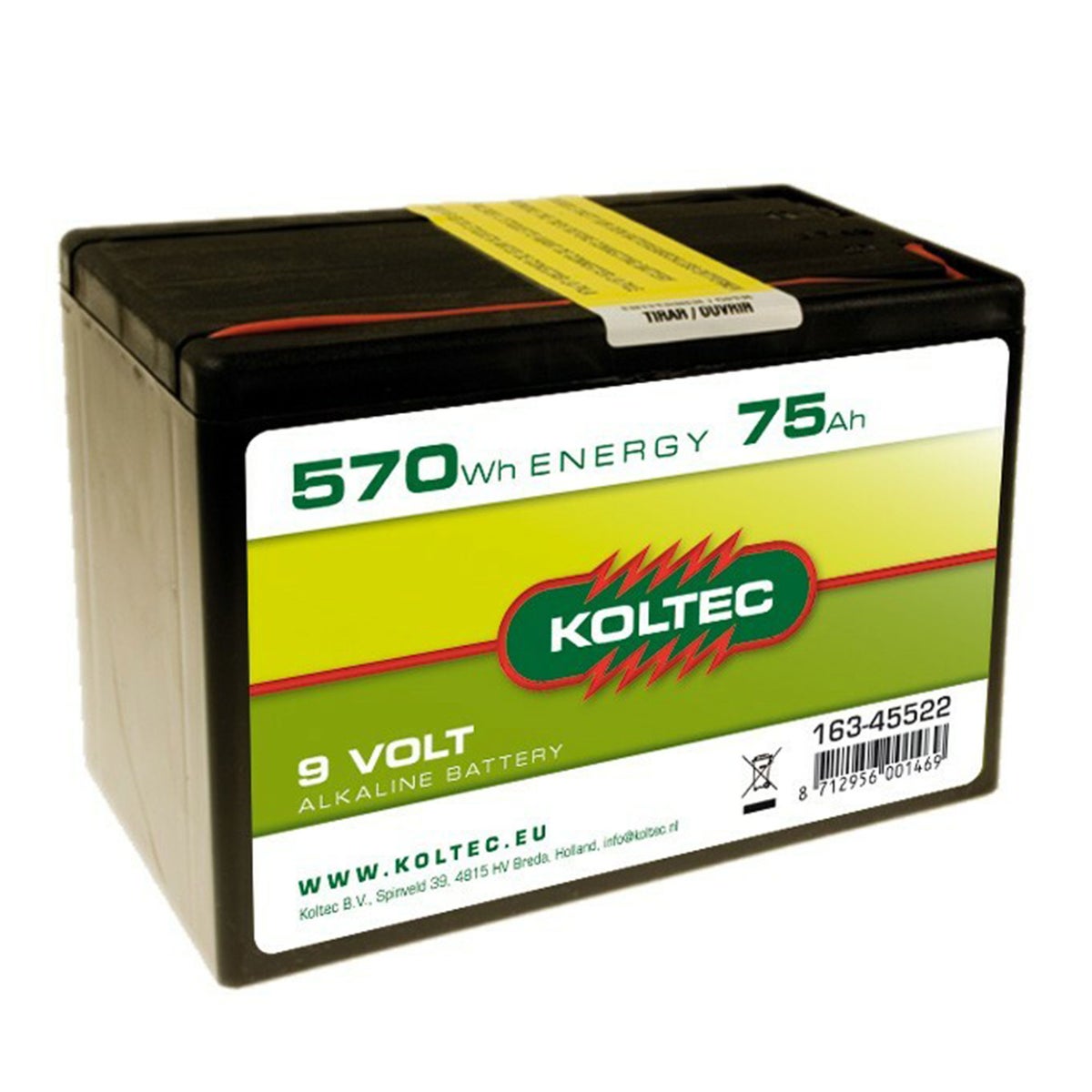 Batterij 9V - 75AH Alkeline Koltec Batterij 9V - 75AH Alkeline Koltec