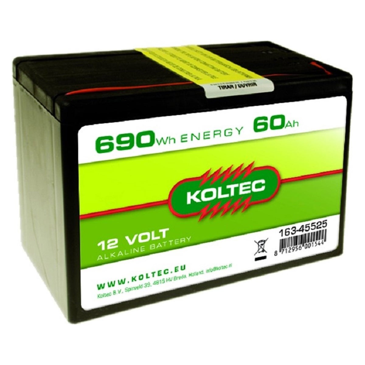 Batterij 12V - 60AH Alkeline Koltec Batterij 12V - 60AH Alkeline Koltec