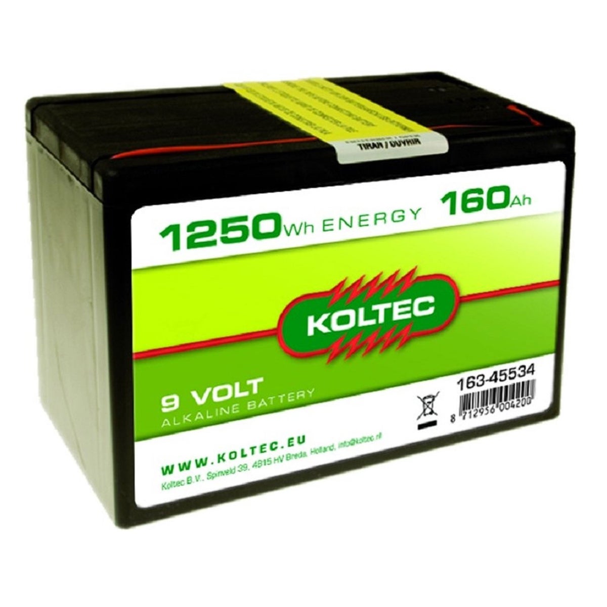 Batterij 9V - 160AH Alkeline Koltec Batterij 9V - 160AH Alkeline Koltec