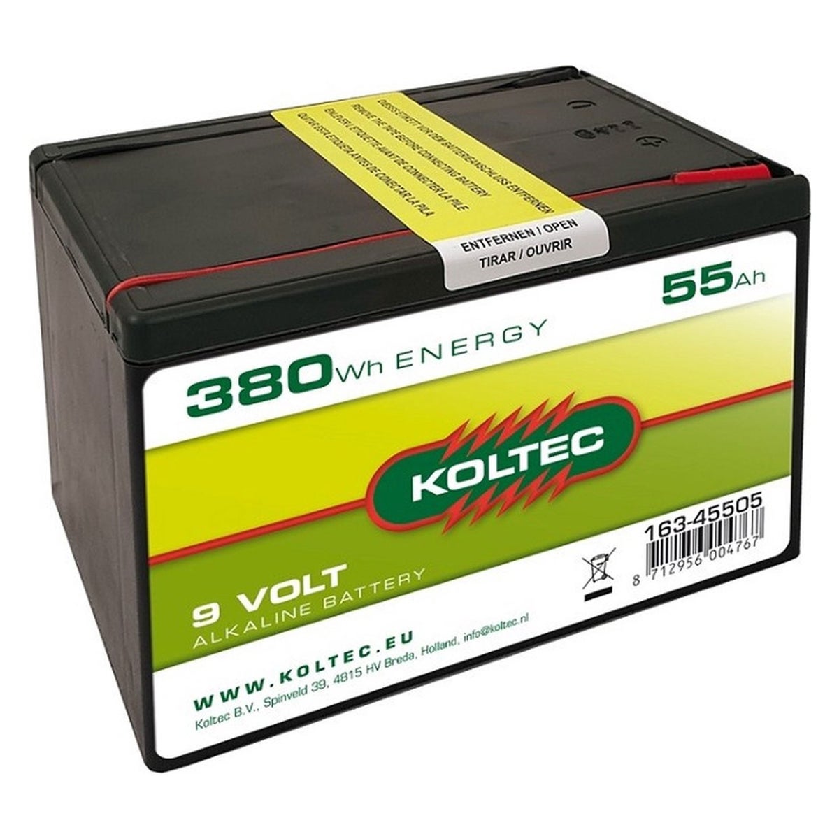 Batterij 9V - 55AH Alkaline Koltec Batterij 9V - 55AH Alkaline Koltec