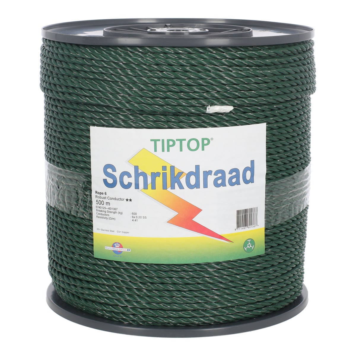 Schrikdraad koord 6/3x2 groen 500 M Schrikdraad koord 6/3x2 groen 500 M