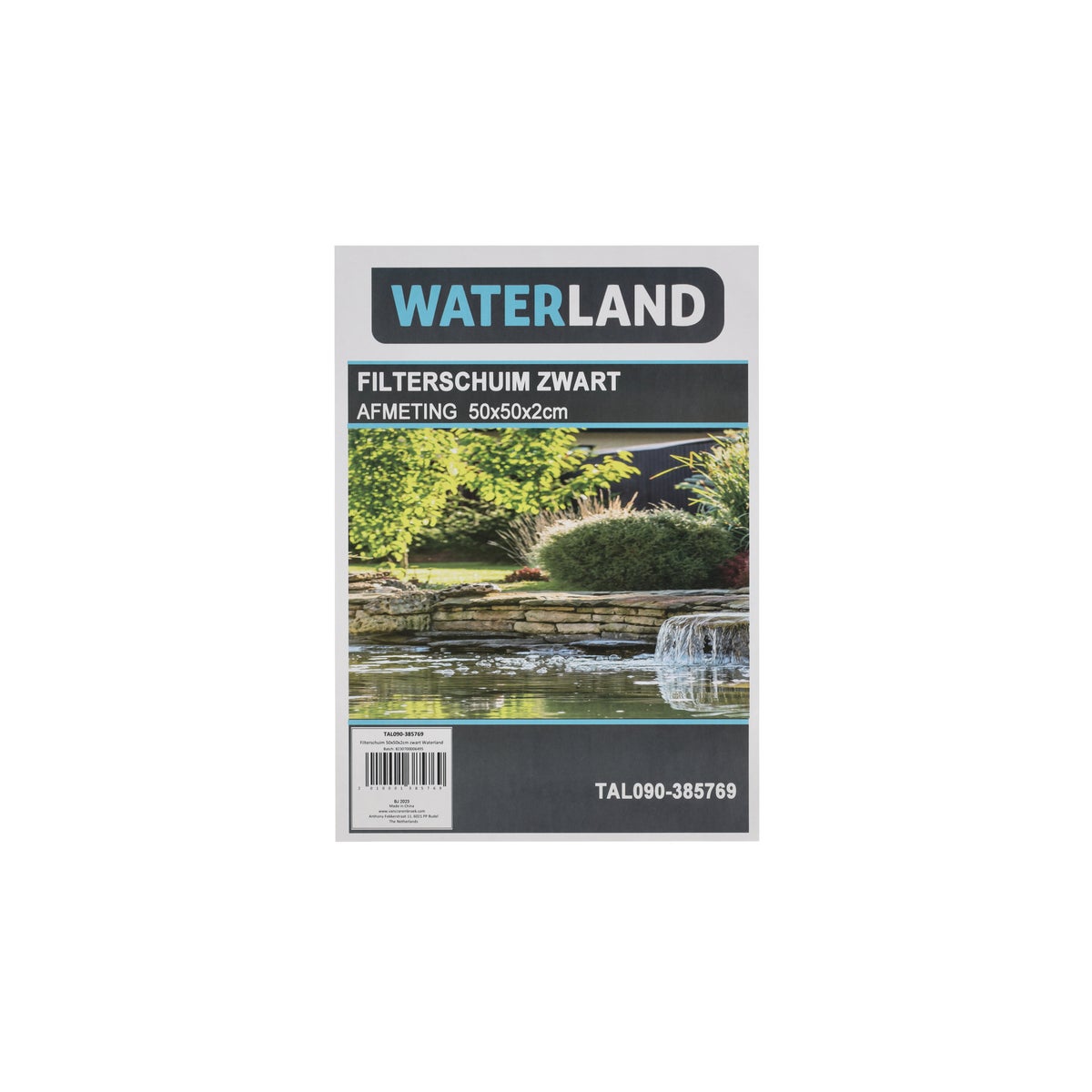 Filterschuim 50x50x2cm zwart Waterland Filterschuim 50x50x2cm zwart Waterland