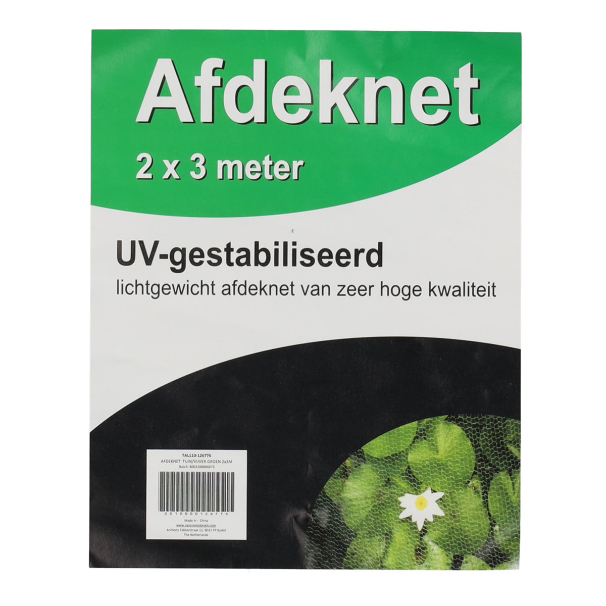 Afdeknet tuin/vijver groen 2 x 3m Afdeknet tuin/vijver groen 2 x 3m