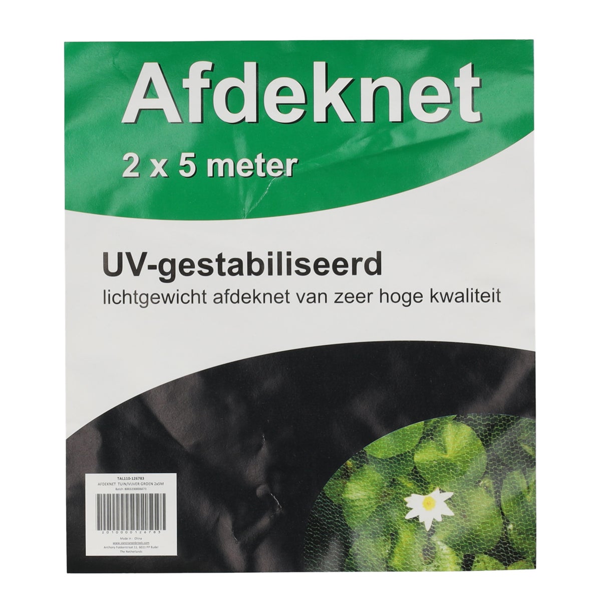 Afdeknet tuin/vijver groen 2 x 5m Afdeknet tuin/vijver groen 2 x 5m