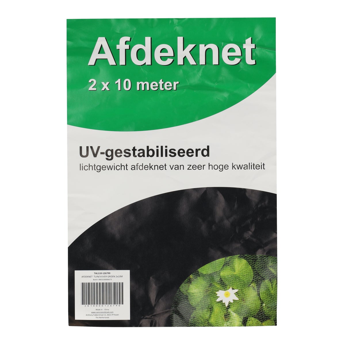 Afdeknet tuin/vijver groen 2 x 10m Afdeknet tuin/vijver groen 2 x 10m