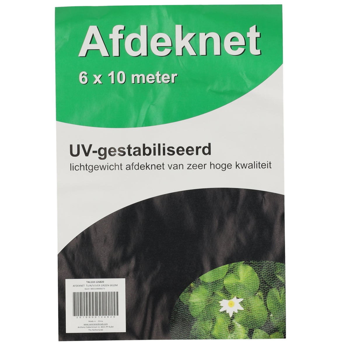 Afdeknet tuin/vijver groen 6 x 10m Afdeknet tuin/vijver groen 6 x 10m