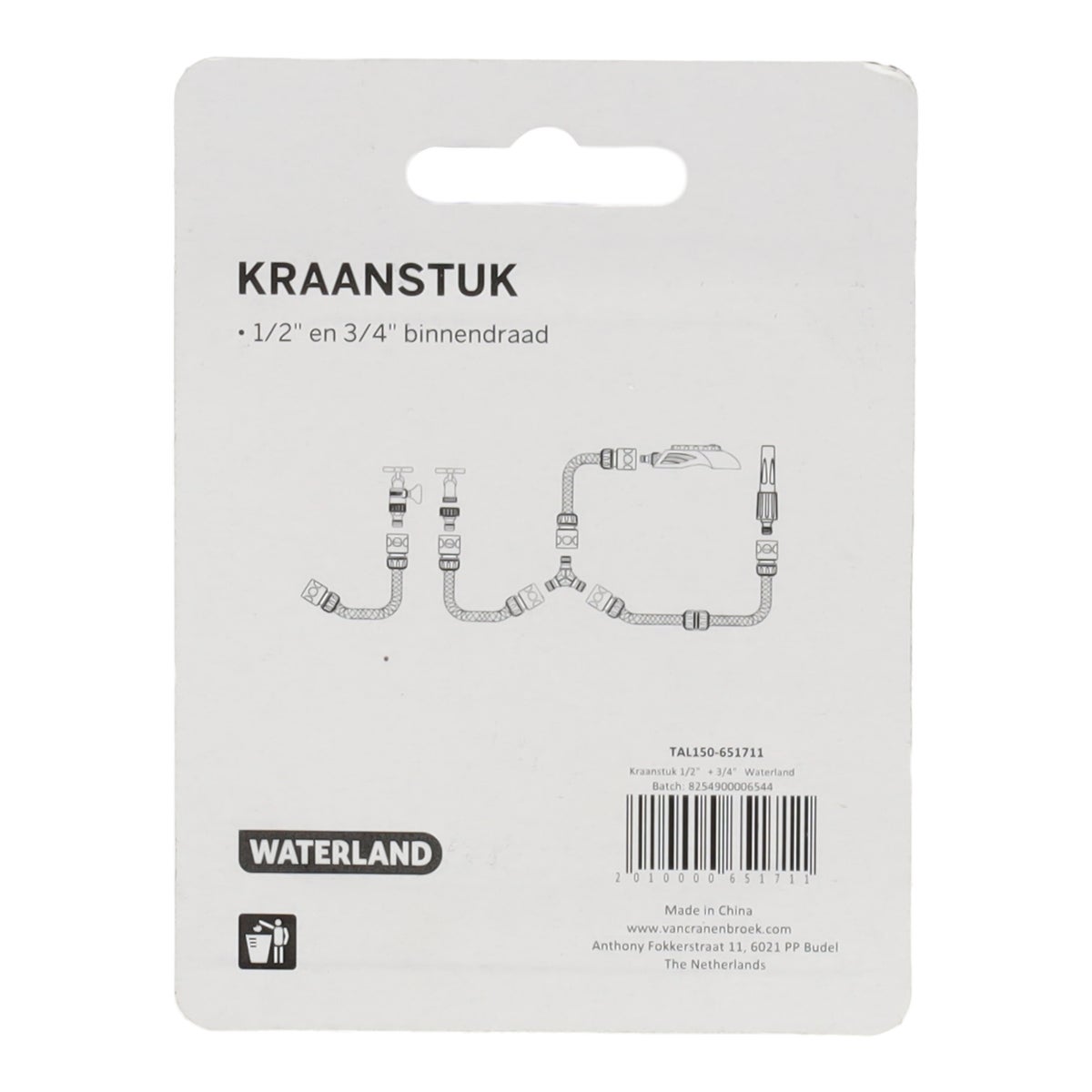 Kraanstuk 1/2" en 3/4" Waterland Kraanstuk 1/2" en 3/4" Waterland
