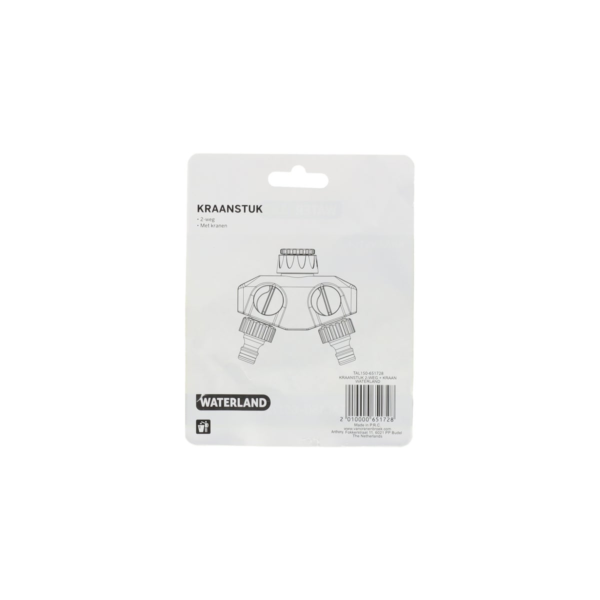 Kraanstuk 2-weg + kraan Waterland Kraanstuk 2-weg + kraan Waterland