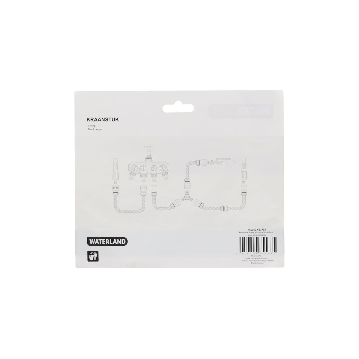 Kraanstuk 4-weg + kranen Waterland Kraanstuk 4-weg + kranen Waterland