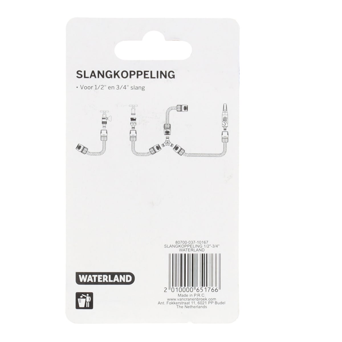 Slangkoppeling 1/2"-3/4" Waterland Slangkoppeling 1/2"-3/4" Waterland