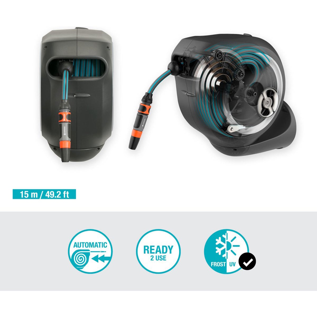 Wand slangenbox 15 RollUp S wit Gardena Wand slangenbox 15 RollUp S wit Gardena