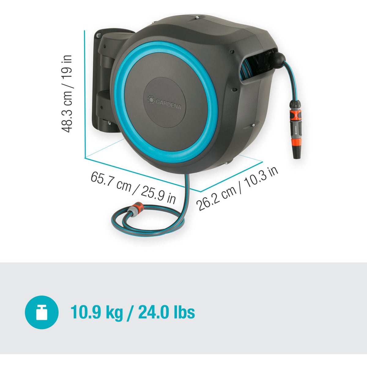 Wand Slangenbox 25m Rollup M/L Gardena Wand Slangenbox 25m Rollup M/L Gardena
