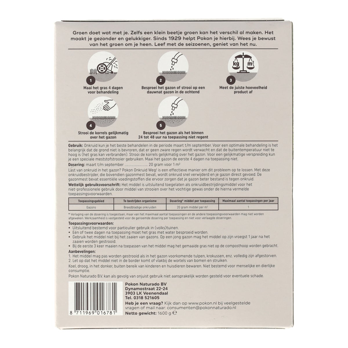 Onkruid weg 80M2 Pokon Onkruid weg 80M2 Pokon