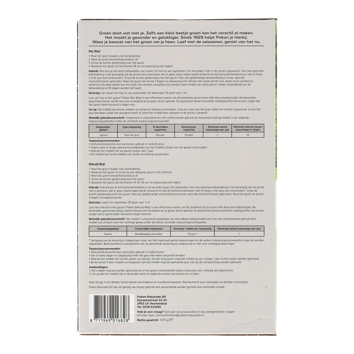 Onkruid en mos weg 3-in-1 25m2 Pokon Onkruid en mos weg 3-in-1 25m2 Pokon