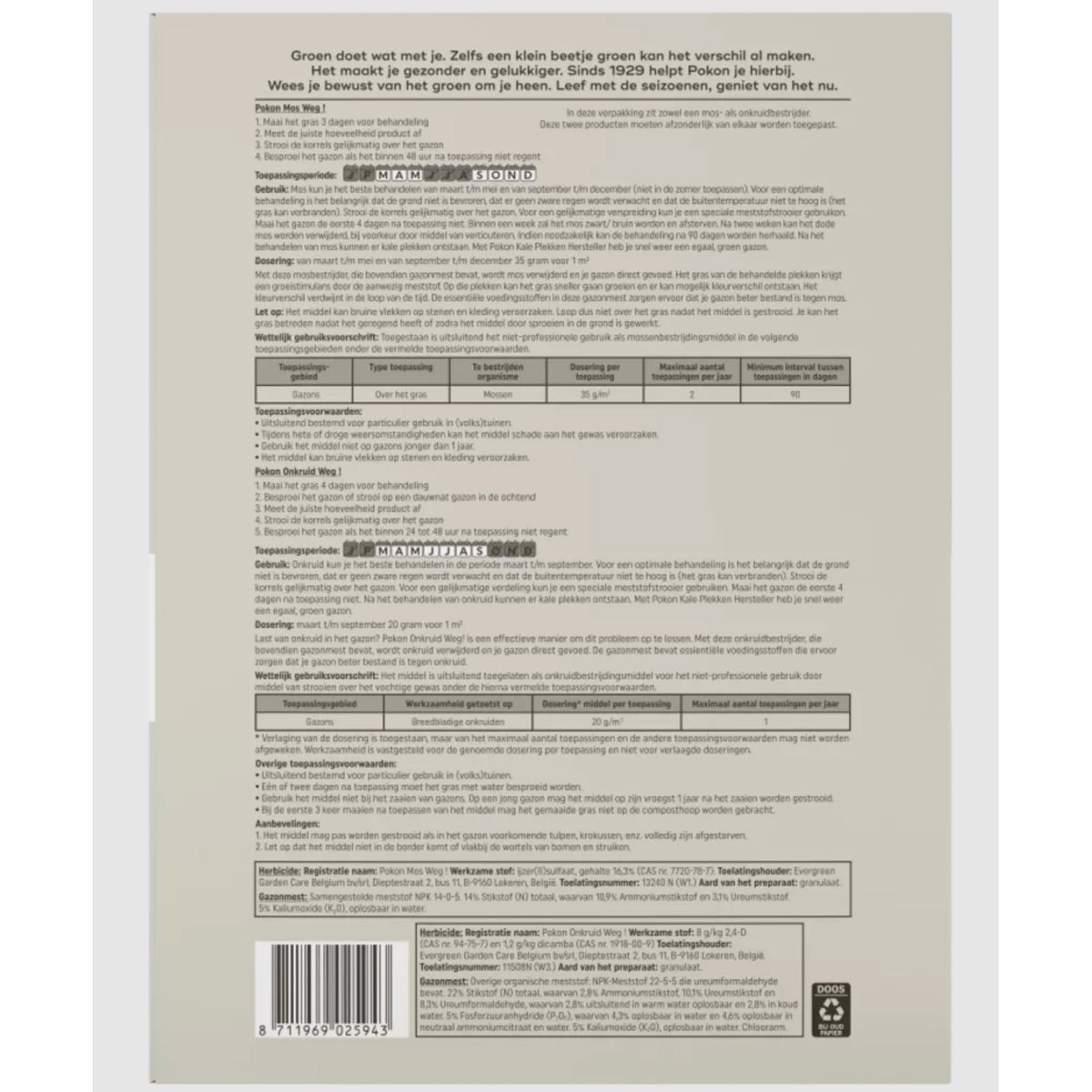 Pokon Onkruid en Mosbestrijder 3-in-1 – 50 m² Pokon Onkruid en Mosbestrijder 3-in-1 – 50 m²