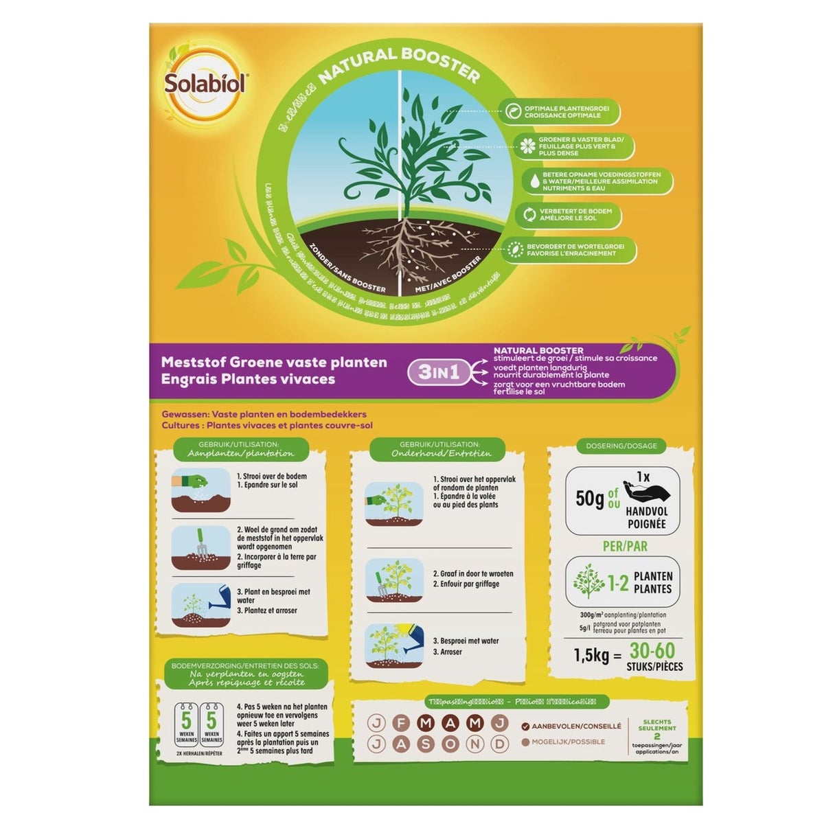 Meststof groene plant 1500 g Solabiol Meststof groene plant 1500 g Solabiol