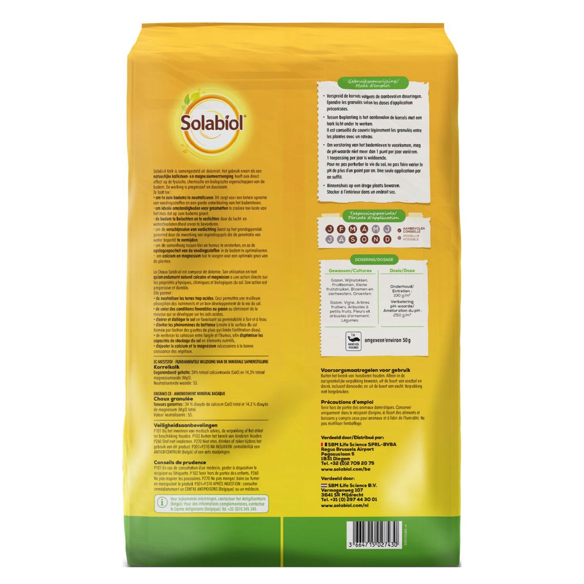 Dolomiet Kalk 10kg Solabiol Dolomiet Kalk 10kg Solabiol