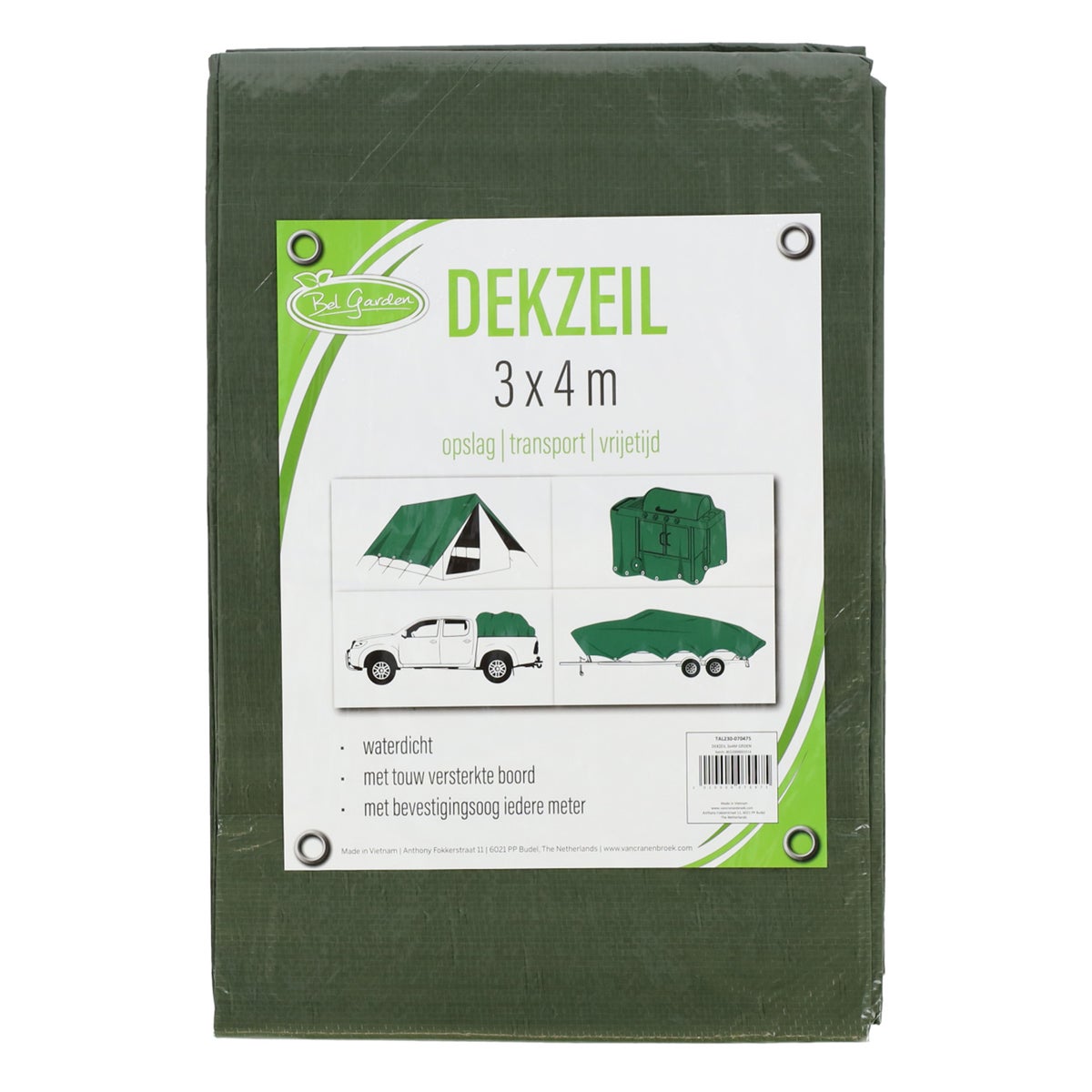 Dekzeil 3 x 4 m groen Dekzeil 3 x 4 m groen