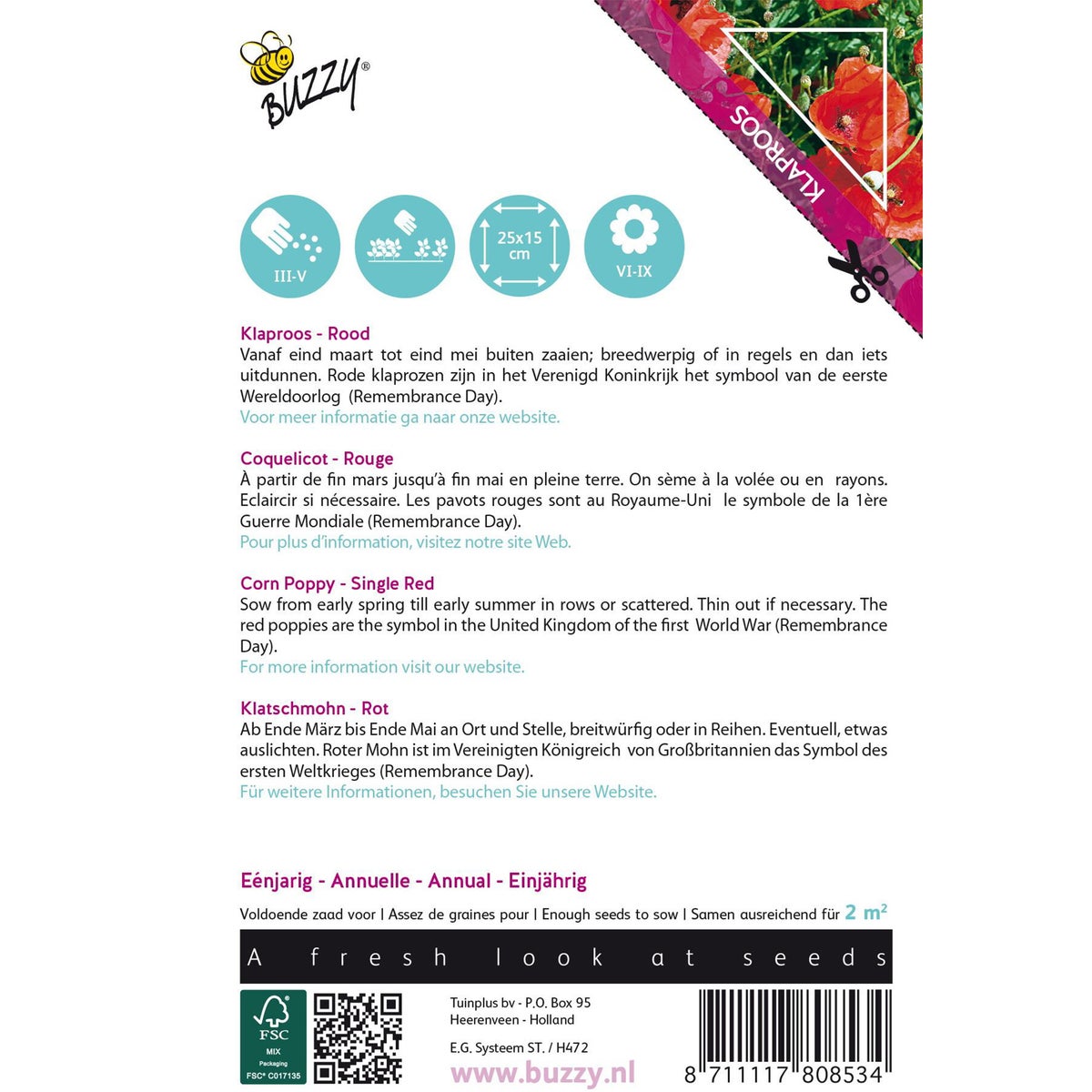 Klaproos Rhoeas rood Klaproos Rhoeas rood