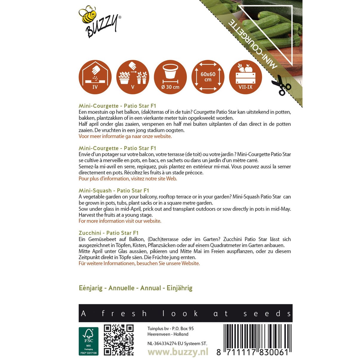 Courgette Patio ster F1 Courgette Patio ster F1