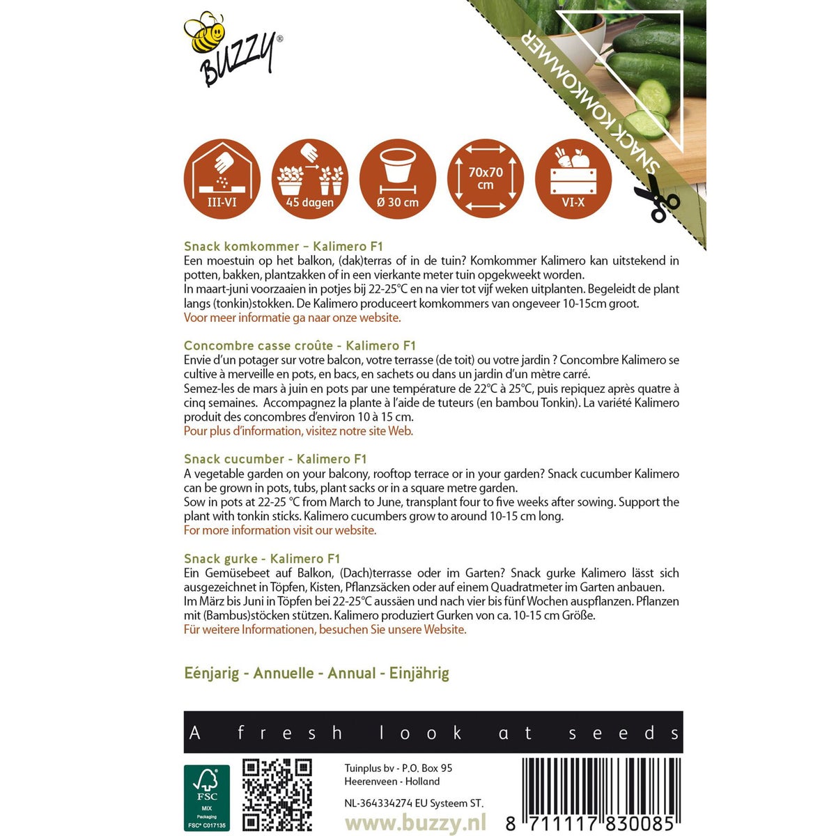 Snackkomkommer Kalimero F1 Snackkomkommer Kalimero F1