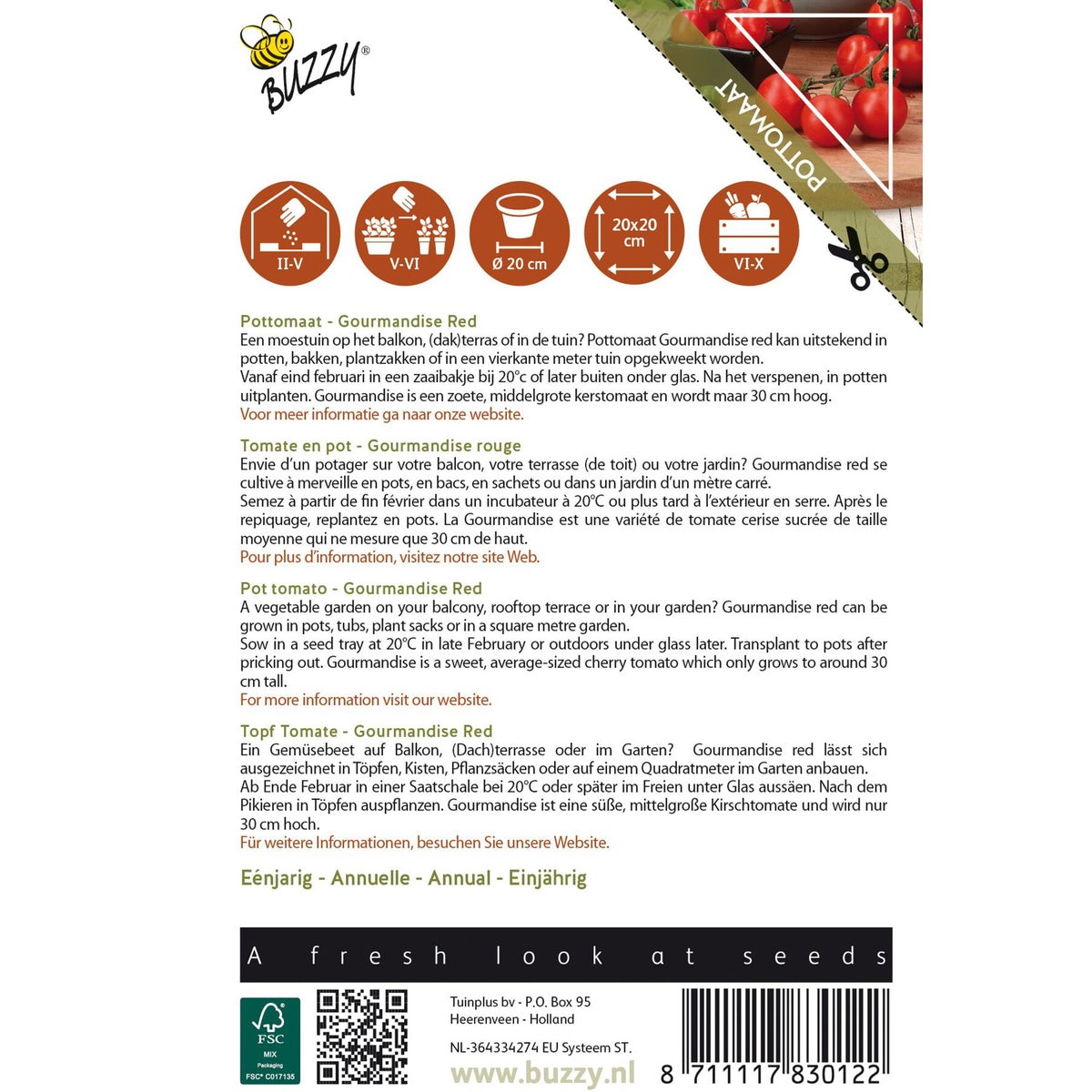 Tomaat Gourmandise red Tomaat Gourmandise red