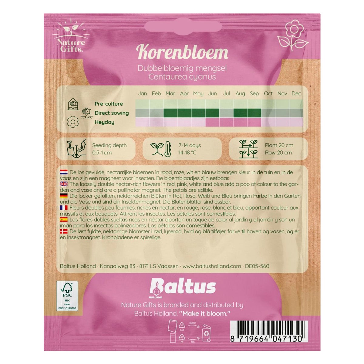 Korenbloemen dubbelbloemig mix Korenbloemen dubbelbloemig mix