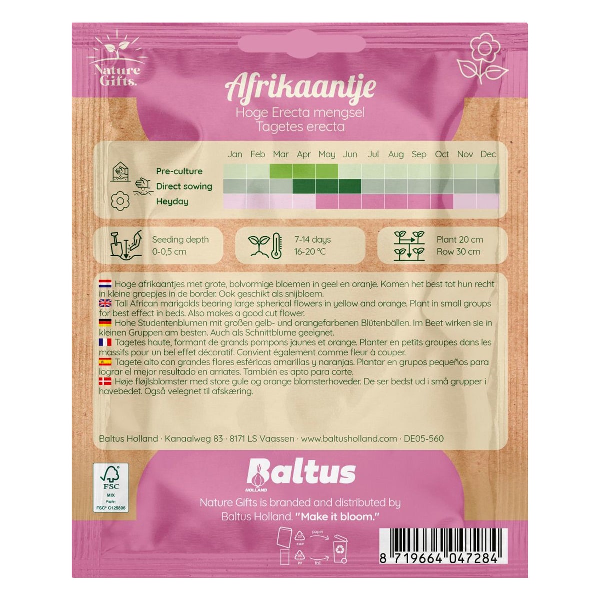 Afrikaantje hoge Erecta mix Afrikaantje hoge Erecta mix